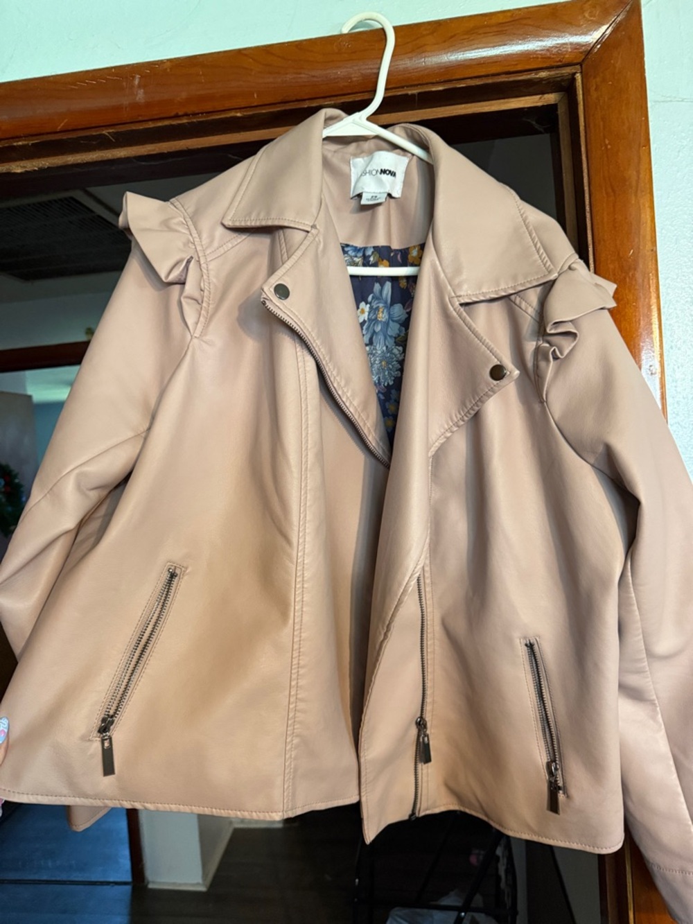 Ruffle moto jacket